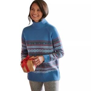 Woolovers Women Knit Merino Wool Fairisle Nordic Icelandic Scandi Yoke S